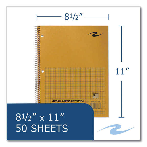 Roaring Spring® Lab and Science Wirebound Notebook, Quadrille Rule (4 sq/in), Brown Cover, (50) 8.5 x 11 Sheets, 24/CT (ROA77688CS) Case of 24