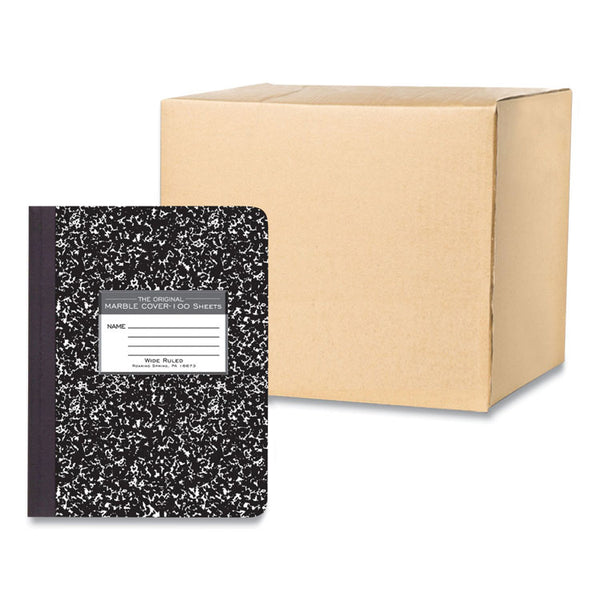 Roaring Spring® Hardcover Marble Composition Book, Wide/Legal Rule, Black Marble Cover, (100) 9.75 x 7.5 Sheet, 12/CT, Ships in 4-6 Bus Days (ROA77231CS)