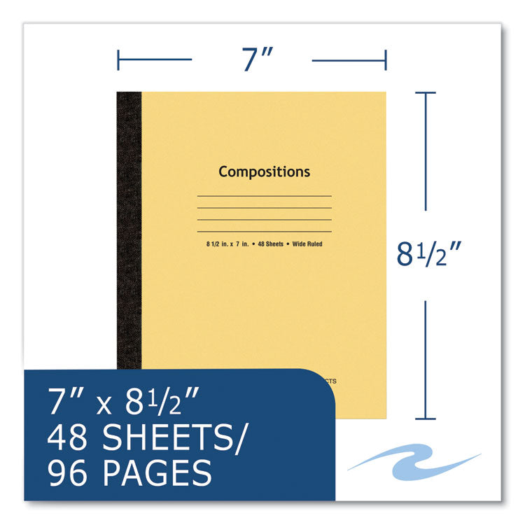 Roaring Spring® Flexible Cover Composition Notebook, Wide/Legal Rule, Manila Cover, (48) 8.5 x 7 Sheets, 72/CT, Ships in 4-6 Business Days (ROA77308CS) Case of 72