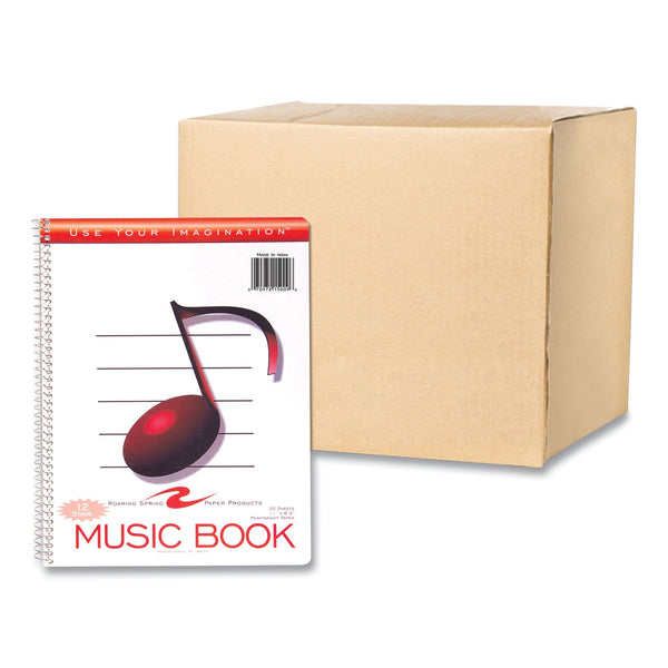 Roaring Spring® Music Notebook, Music Transcription Format, White Cover, (32) 11 x 8.5 Sheets, 24/Carton (ROA15009CS) Case of 24