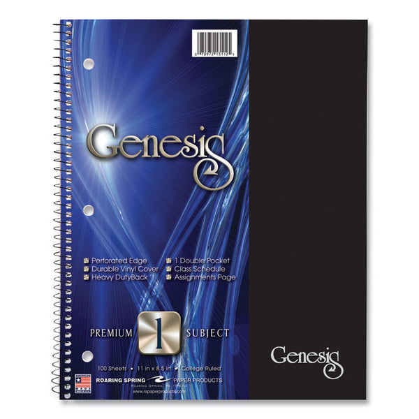 Roaring Spring® Genesis Notebook, 1-Subject, Medium/College Rule, Randomly Asst Cover Color, (100) 11x9 Sheets, 12/CT, Ships in 4-6 Bus Days (ROA13112CS)