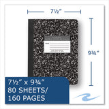 Roaring Spring® Hardcover Composition Book, Quadrille 5 sq/in Rule, Black Marble Cover, (80) 9.75 x 7.5 Sheet, 48/CT, Ships in 4-6 Bus Days (ROA77227CS)