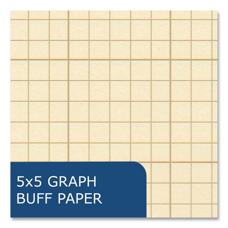 Roaring Spring® Covered Engineering Pad, 5 sq/in Quadrille Rule, 80 Buff 8.5 x 11 Sheets, 24/Carton, Ships in 4-6 Business Days (ROA95370CS) Case of 24