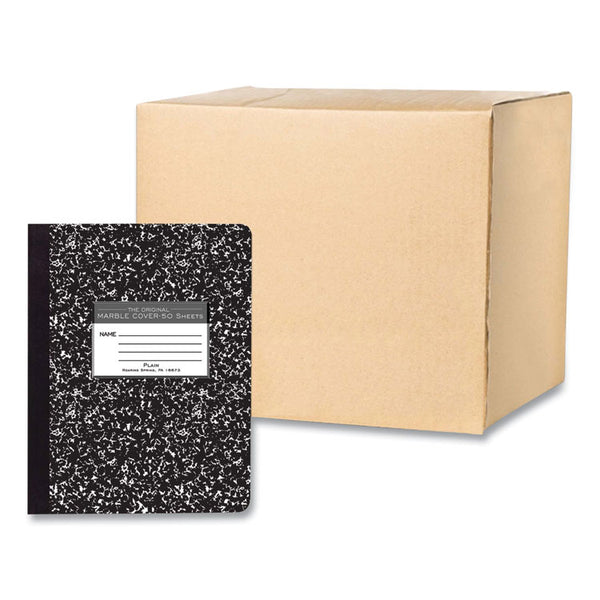 Roaring Spring® Hardcover Marble Composition Book, Unruled, Black Marble Cover, (50) 9.75 x 7.5 Sheets, 48/Carton, Ships in 4-6 Business Days (ROA77260CS)
