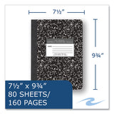 Roaring Spring® Hardcover Marble Composition Book, Med/College Rule, Black Marble Cover, (80) 9.75 x 7.5 Sheet, 48/CT, Ships in 4-6 Bus Days (ROA77226CS)
