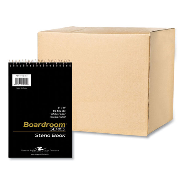 Roaring Spring® Boardroom Series Steno Pad, Gregg Rule, Brown Cover, 80 White 6 x 9 Sheets, 72 Pads/Carton, Ships in 4-6 Business Days (ROA12102CS)