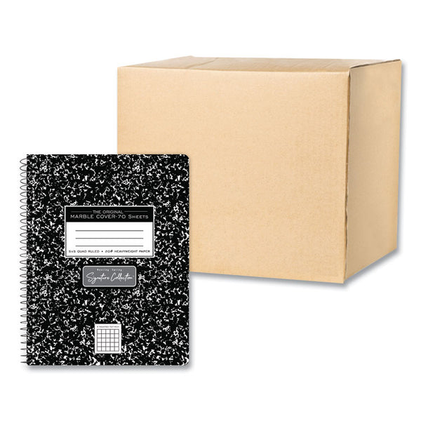 Roaring Spring® Spring Signature Composition Book, Quad 5 sq/in Rule, Black Marble Cover, (70) 9.75 x 7.5 Sheet, 24/CT, Ships in 4-6 Bus Days (ROA10113CS)