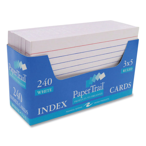 Roaring Spring® Trayed Index Cards, Narrow Rule, 3 x 5, 240 Cards/Tray, 36/Carton, Ships in 4-6 Business Days (ROA28031CS)