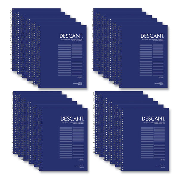 Roaring Spring® Music Notebook, Medium/College Rule, Transcription Format, Blue Cover, (32) 8.5 x 11 Sheets, 24/CT (ROA11032CS) Case of 24