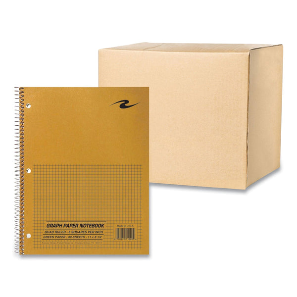 Roaring Spring® Lab and Science Wirebound Notebook, Quadrille Rule (5 sq/in), Brown Cover, (80) 8.5 x 11 Sheets, 24/CT (ROA11209CS) Case of 24