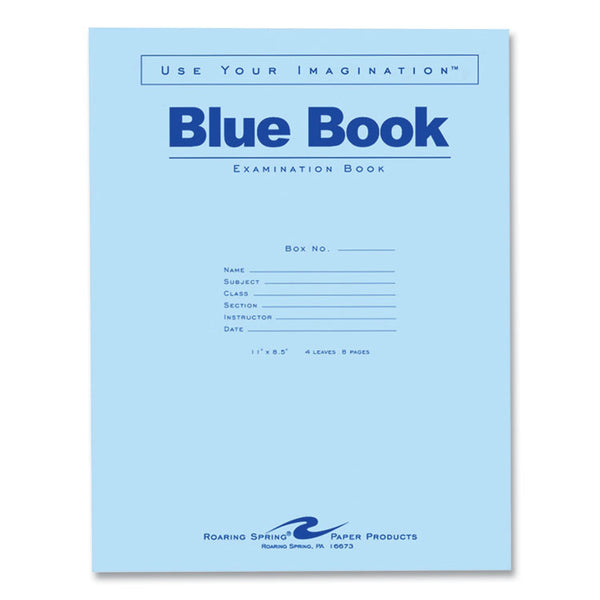 Roaring Spring® Examination Blue Book, Wide/Legal Rule, Blue Cover, (4) 8.5 x 11 Sheets, 600/Carton, Ships in 4-6 Business Days (ROA77515CS)