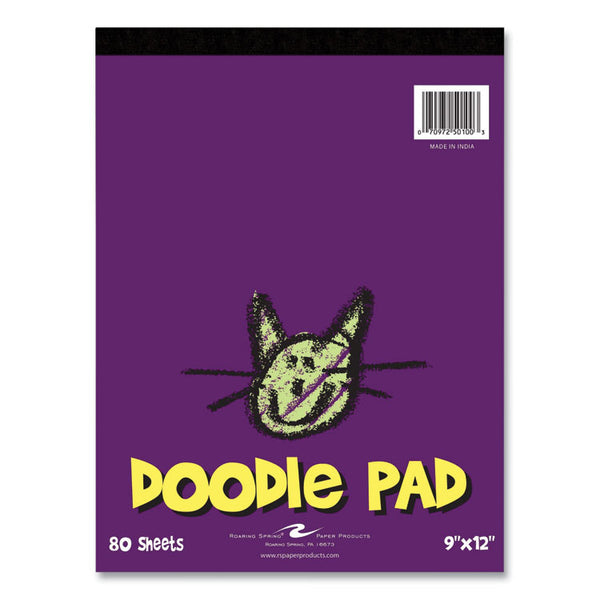 Roaring Spring® Kids Doodle Pad, 80 White 9 x 12 Sheets, 12/Carton, Ships in 4-6 Business Days (ROA50100CS) Case of 12