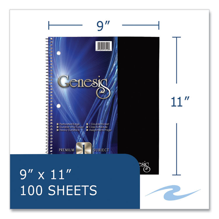 Roaring Spring® Genesis Notebook, 1-Subject, Medium/College Rule, Randomly Asst Cover Color, (100) 11x9 Sheets, 12/CT, Ships in 4-6 Bus Days (ROA13112CS)