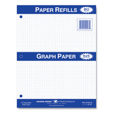 Roaring Spring® Graph Filler Paper, 3-Hole, 8.5 x 11, Quadrille: 5 sq/in, 80 Sheets/Pack, 24 Packs/Carton, Ships in 4-6 Business Days (ROA20097CS) Case of 24