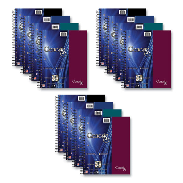 Roaring Spring® Genesis Notebook, 3-Subject, Medium/College Rule, Randomly Asst Cover Color, (150) 11x9 Sheets, 12/CT, Ships in 4-6 Bus Days (ROA13114CS)