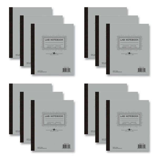 Roaring Spring® Lab and Science Carbonless Notebook, Quadrille Rule (4 sq/in), Gray Cover, (100) 11 x 9.25 Sheets, 12/Carton (ROA77645CS) Case of 12