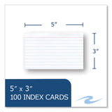 Roaring Spring® White Index Cards, Narrow Ruled, 3 x 5, White, 100 Cards/Pack, 36/Carton, Ships in 4-6 Business Days (ROA74804CS)