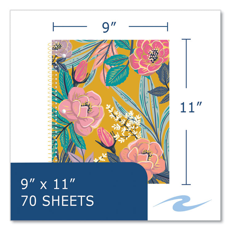 Roaring Spring® Studio Series Notebook, 1-Subject, College Rule, Assorted Covers Set 2, (70) 11 x 9 Sheets, 24/Carton (ROA11322CS)