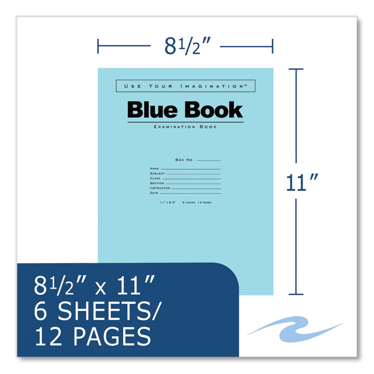 Roaring Spring® Examination Blue Book, Wide/Legal Rule, Blue Cover, (6) 11 x 8.5 Sheets, 500/Carton, Ships in 4-6 Business Days (ROA77516CS)