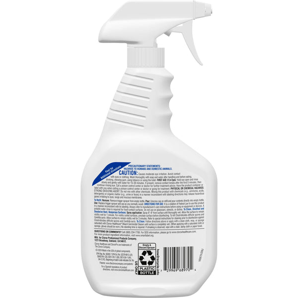 Clorox Healthcare® Bleach Germicidal Surface Disinfectant Cleaner Trigger Spray Liquid 32 oz. Bottle Fruity Floral Bleach Scent NonSterile (909774_CS) 6/CS