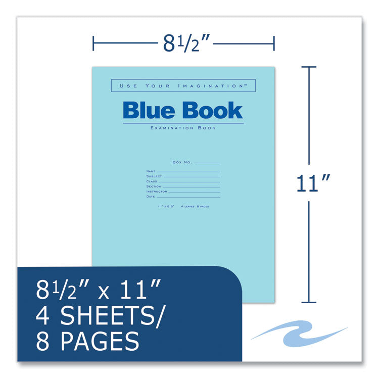 Roaring Spring® Examination Blue Book, Wide/Legal Rule, Blue Cover, (4) 8.5 x 11 Sheets, 600/Carton, Ships in 4-6 Business Days (ROA77515CS)