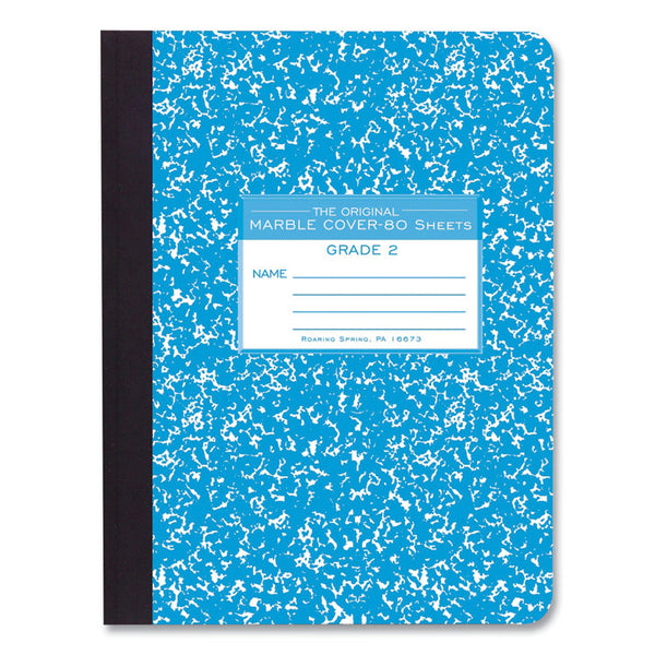 Roaring Spring® Ruled Composition Book, Grade 2 Manuscript Format, Blue Marble Cover, (80) 9.75 x 7.5 Sheet, 48/CT, Ships in 4-6 Bus Days (ROA97226CS)