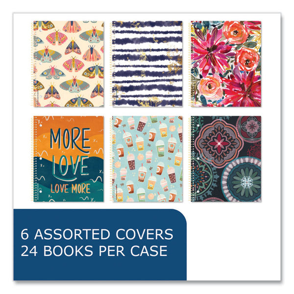 Roaring Spring® Studio Series Notebook, 1-Subject, College Rule, Assorted Covers Set 1, (70) 11 x 9 Sheets, 24/Carton (ROA11321CS)