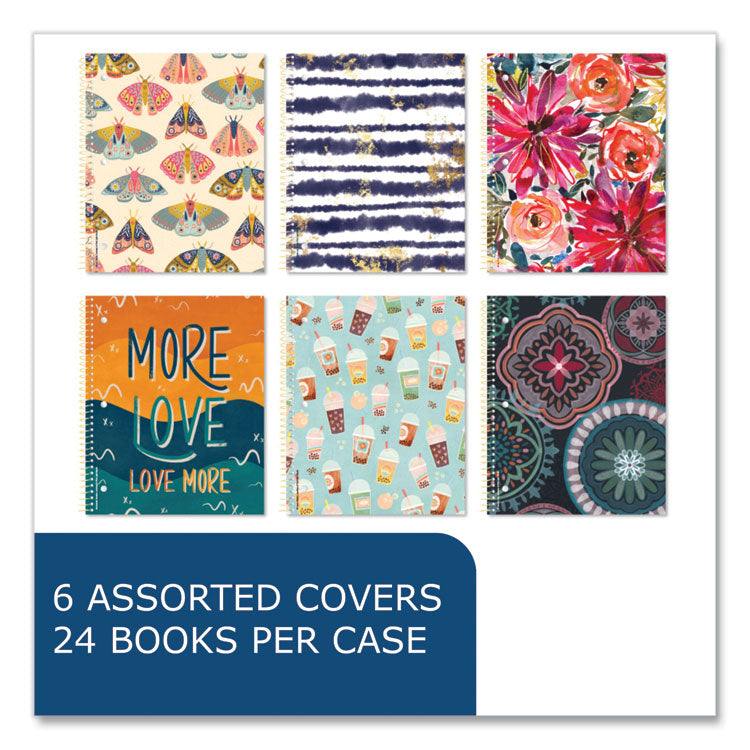 Roaring Spring® Studio Series Notebook, 1-Subject, College Rule, Assorted Covers Set 1, (70) 11 x 9 Sheets, 24/Carton (ROA11321CS) Case of 24