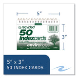 Roaring Spring® Environotes Wirebound Recycled Index Cards, Narrow Rule, 3 x 5, White, 50 Cards, 24/Carton, Ships in 4-6 Business Days (ROA28335CS)