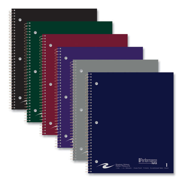 Roaring Spring® Subject Wirebound Notebook, 1-Subject, Medium/College Rule, Asst Cover, (80) 11 x 9 Sheets, 24/Carton, Ships in 4-6 Bus Days (ROA11299CS)