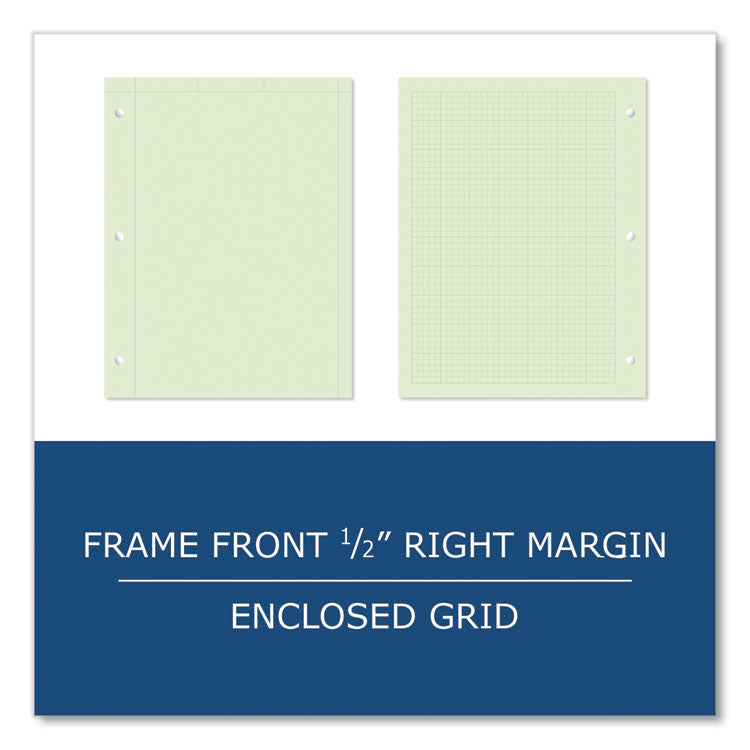 Roaring Spring® Engineer Pad, (0.5" Margins), Quad Rule (5 sq/in, 1 sq/in), 200 Lt Green 8.5x11 Sheets/Pad, 12/CT, Ships in 4-6 Business Days (ROA95389CS) Case of 12