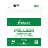 Roaring Spring® Filler Paper, 3-Hole, 8.5 x 11, College Rule, 170 Sheets/Pack, 12 Packs/Carton, Ships in 4-6 Business Days (ROA13186CS)