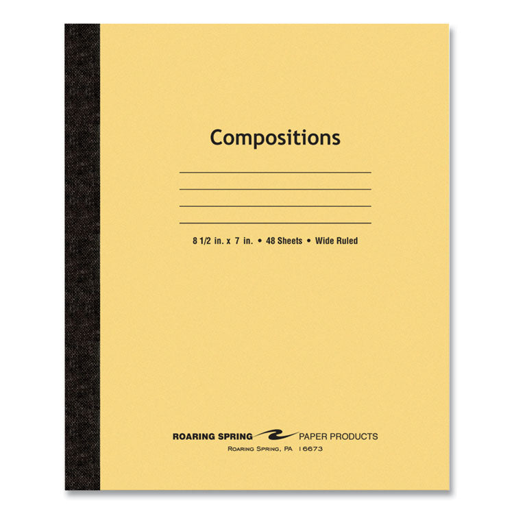 Roaring Spring® Flexible Cover Composition Notebook, Wide/Legal Rule, Manila Cover, (48) 8.5 x 7 Sheets, 72/CT, Ships in 4-6 Business Days (ROA77308CS) Case of 72
