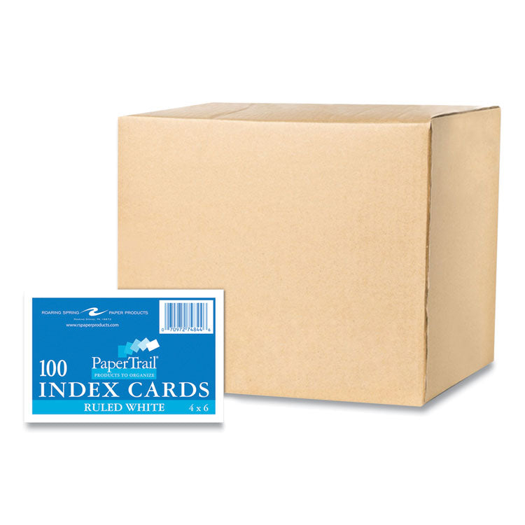 Roaring Spring® White Index Cards, Narrow Ruled, 4 x 6, 100 Cards, 36/Carton, Ships in 4-6 Business Days (ROA74844CS)