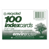 Roaring Spring® Environotes Recycled Index Cards, Narrow Ruled, 4 x 6, White, 100 Cards, 36/Carton, Ships in 4-6 Business Days (ROA74834CS)