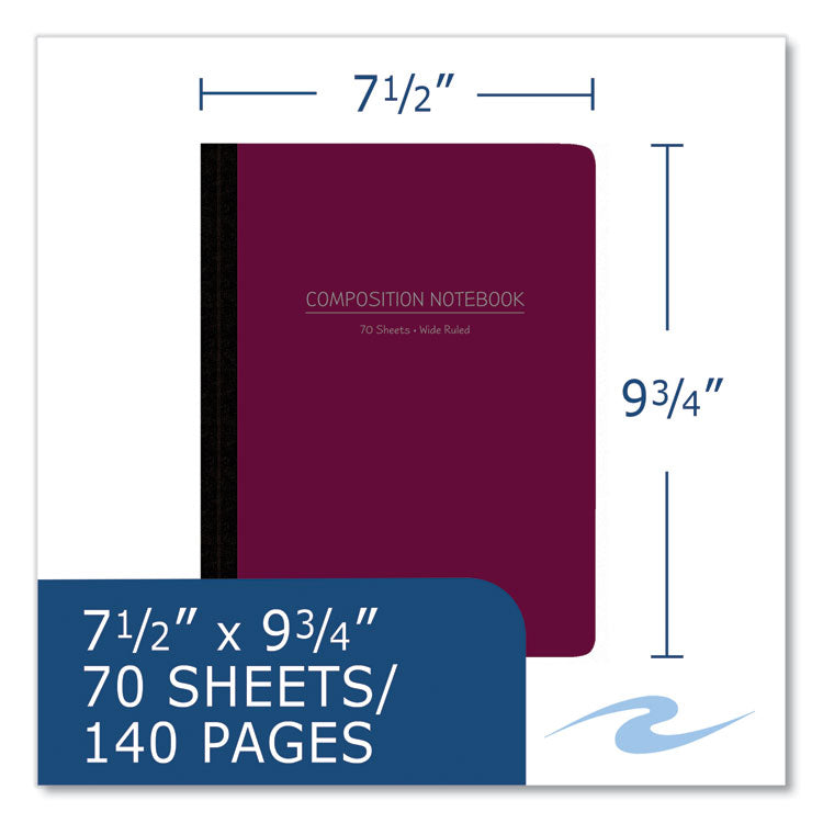 Roaring Spring® Poly Flex Composition Notebook, Wide/Legal Rule, Random Asst Cover, (70) 9.75 x 7.5 Sheet, 24/CT, Ships in 4-6 Business Days (ROA77290CS)
