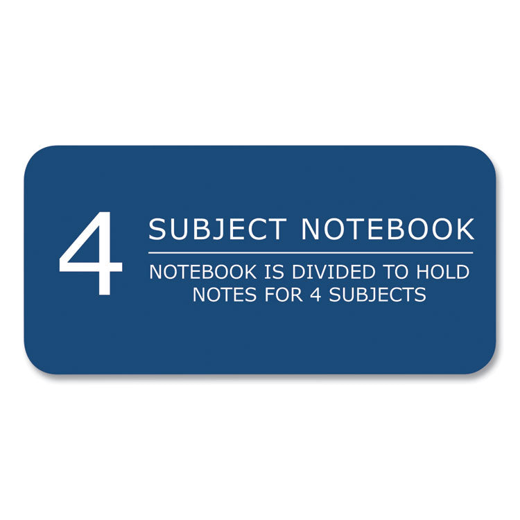 Roaring Spring® Subject Wirebound Notebook, 4-Subject, Med/College Rule, Randomly Asst Cover, (200) 11x9 Sheets, 12/CT, Ships in 4-6 Bus Days (ROA11376CS)