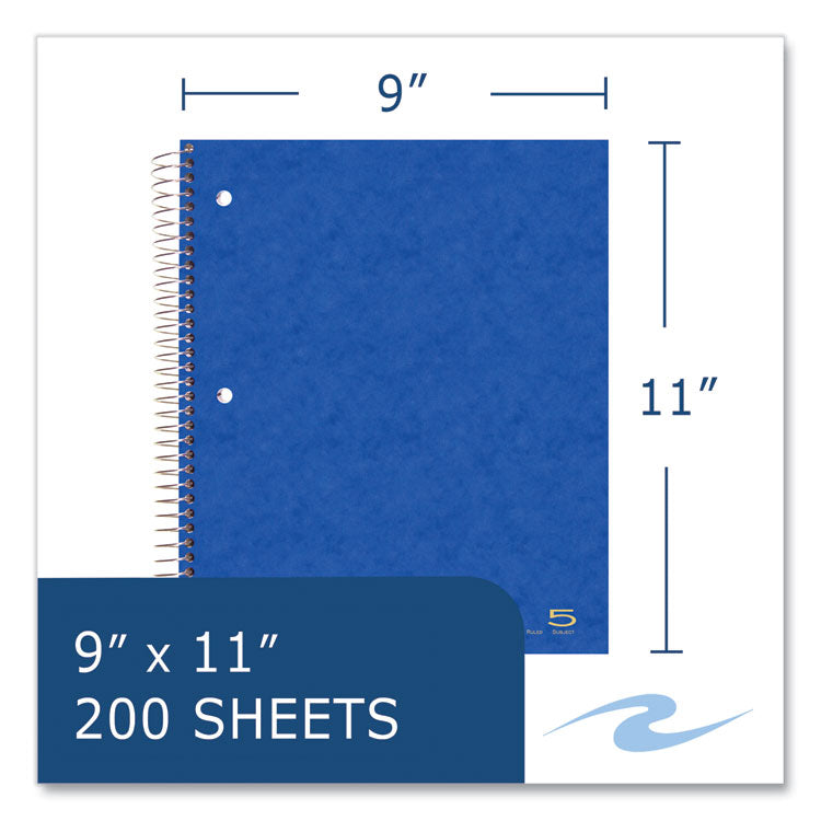 Roaring Spring® Subject Wirebound Notebook, 5-Subject, Medium/College Rule, Asst Cover, (200) 11 x 9 Sheets, 12/Carton, Ships in 4-6 Bus Days (ROA11295CS)