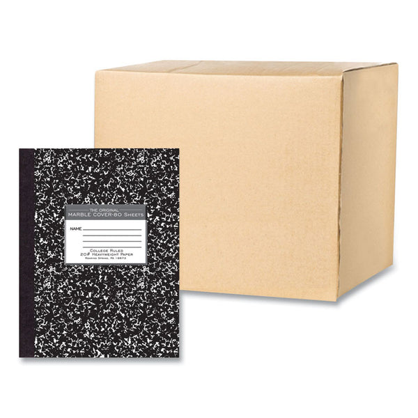 Roaring Spring® Hardcover Composition Book, Med/College Rule, Black Marble Cover, (80) 10.25 x 7.88 Sheet, 24/CT, Ships in 4-6 Bus Days (ROA77461CS)