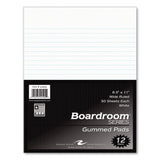 Roaring Spring® Boardroom Gummed Pad, Wide Rule, 50 White 8.5 x 11 Sheets, 72/Carton, Ships in 4-6 Business Days (ROA24525CS)