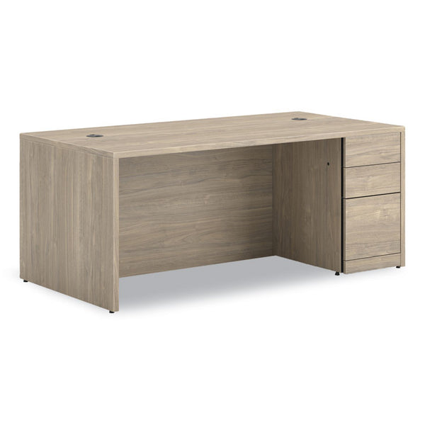 HON® 10500 Series Single Full-Height Pedestal Desk, Right: Box/Box/File, 72" x 36" x 29.5", Kingswood Walnut (HON105895RLKI1)