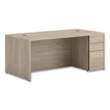HON® 10500 Series Single Full-Height Pedestal Desk, Right: Box/Box/File, 72" x 36" x 29.5", Kingswood Walnut (HON105895RLKI1)