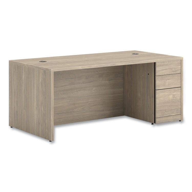 HON® 10500 Series Single Full-Height Pedestal Desk, Right: Box/Box/File, 72" x 36" x 29.5", Kingswood Walnut (HON105895RLKI1)