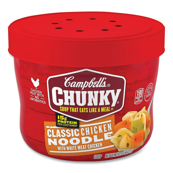 Campbell's Chunky Classic Chicken Noodle Bowl,15.25 oz Bowl, 8/Carton (GRR35100003) Case of 8
