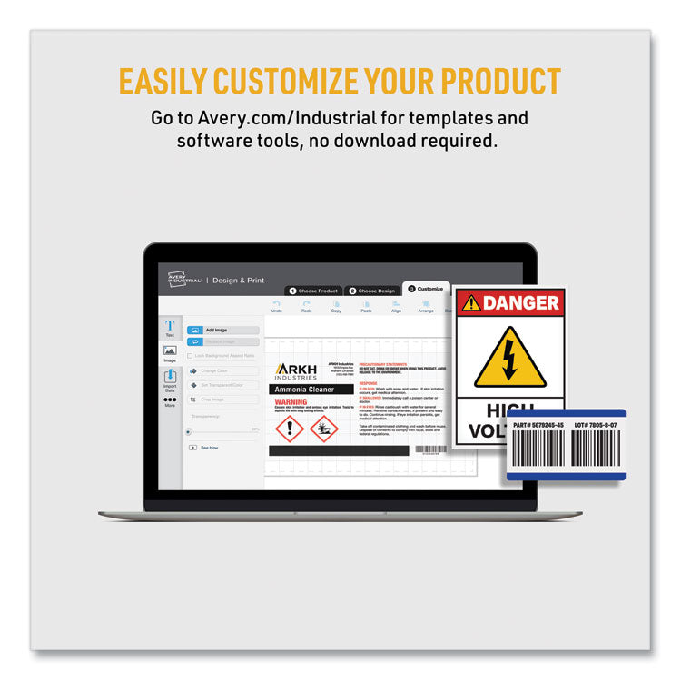 Avery&reg; PermaTrack Metallic Asset Tag Labels, Laser Printers, 2 x 3.75, Silver, 8/Sheet, 8 Sheets/Pack (AVE61520) Pack of 64