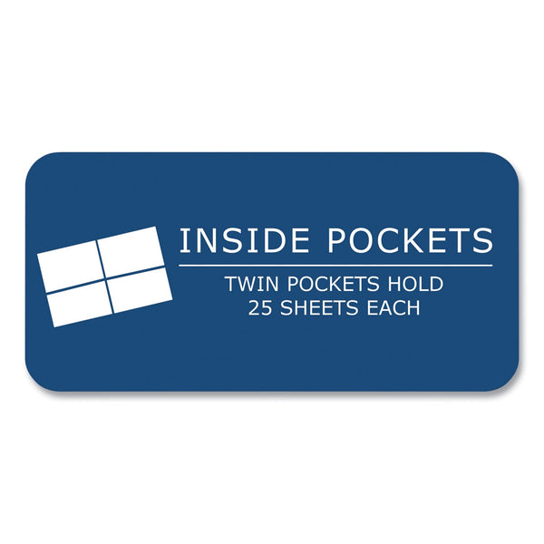 Roaring Spring® Pocket Folder with 3 Fasteners, 0.5" Capacity, 11 x 8.5, Dark Blue, 25/Box, 10 Boxes/Carton (ROA54121CS) Case of 250