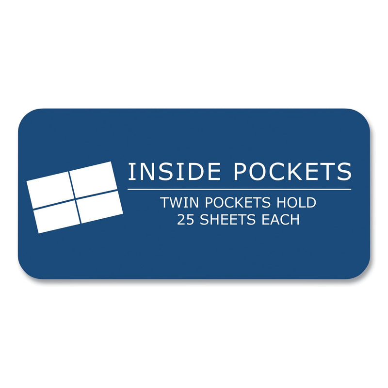 Roaring Spring® Pocket Folder with 3 Fasteners, 0.5" Capacity, 11 x 8.5, Dark Blue, 25/Box, 10 Boxes/Carton (ROA54121CS) Case of 250