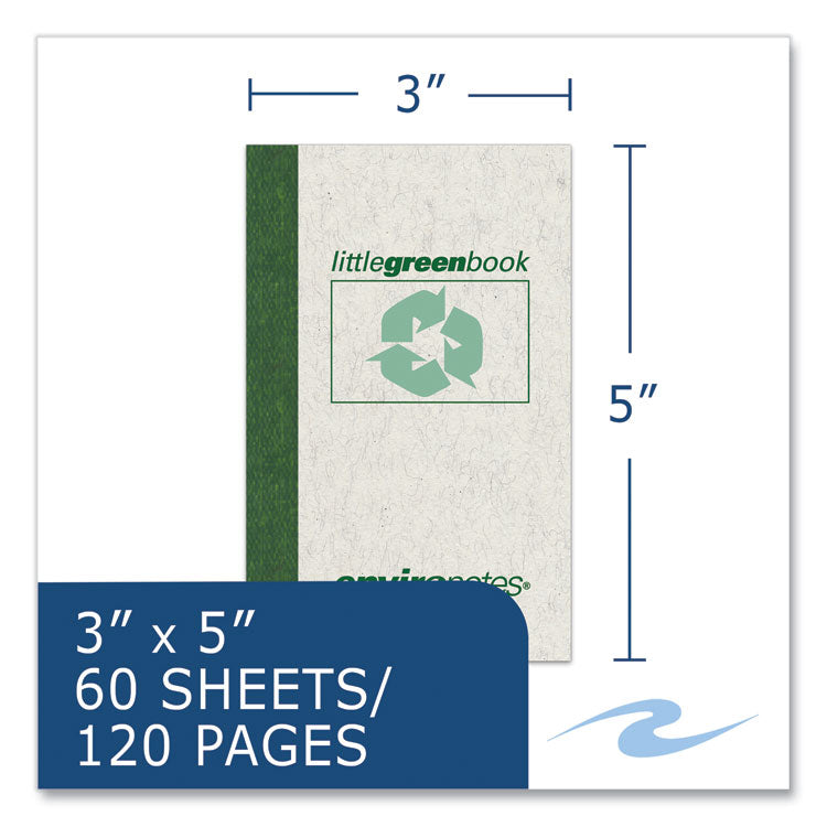 Roaring Spring® Little Green Memo Book, Narrow Rule, Gray Cover, (60) 5 x 3 Sheets, 48/Carton (ROA77356CS) Case of 48