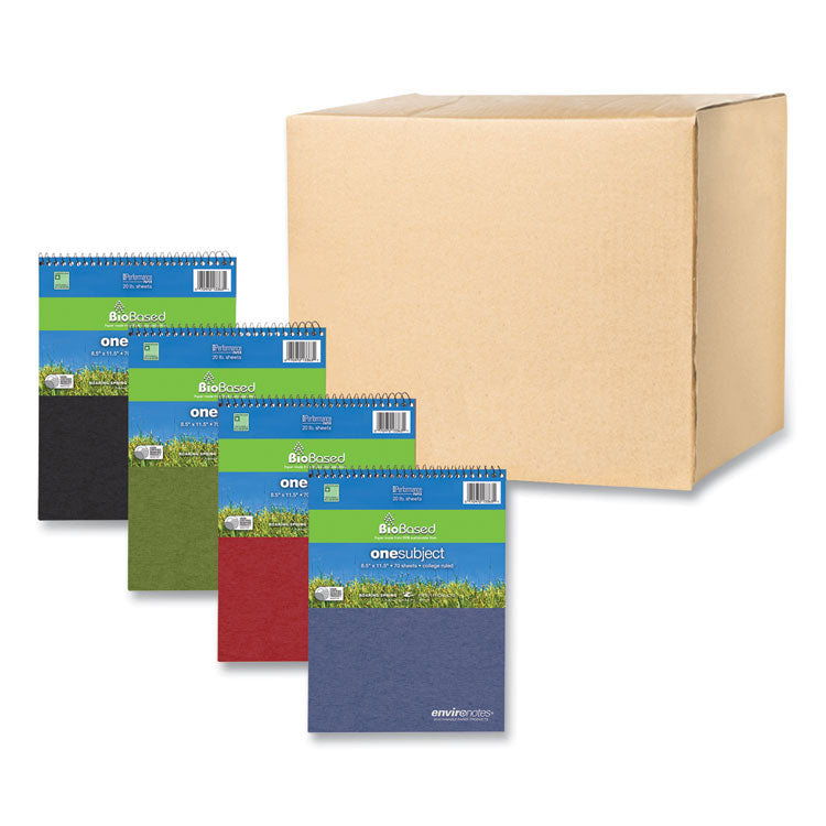 Roaring Spring® Earthtones BioBased Paper Notebook, 1-Subject, Medium/College Rule, Randomly Asst Covers, (70) 8.5 x 11.5 Sheets, 24/Carton (ROA13363CS) Case of 24