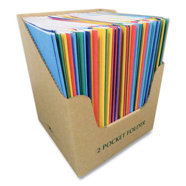 Roaring Spring® Pocket Folder with 3 Fasteners, 0.5" Capacity, 11 x 8.5, Assorted Colors, 100/Carton (ROA54200CS) Case of 100